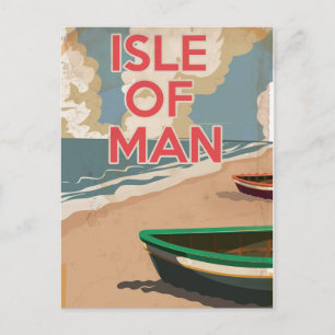 Isle of Man Vintage Travel Poster Postcard
