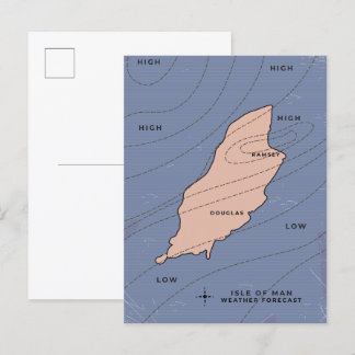 Isle of Man Weather forecast Invitation Postcard