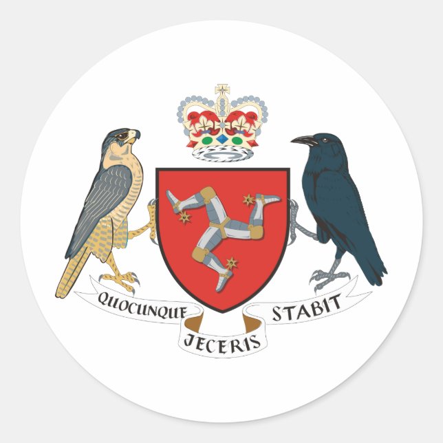 Isle Of Mann Coat Of Arms Classic Round Sticker (Front)