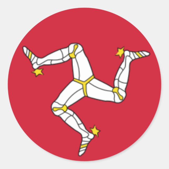 Isle of Mann Round Sticker (Front)