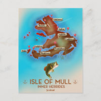 Isle of Mull Inner Hebrides Scotland Vintage Map.