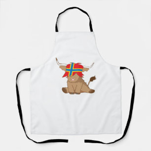 Isle of Orkney flag gift scottish highland cow cut Apron
