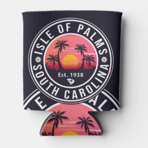 Isle of Palms Florida Retro Sunset Souvenir Can Cooler