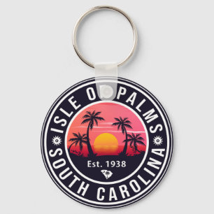 Isle of Palms Florida Retro Sunset Souvenir Key Ring