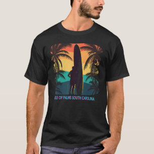 Isle Of Palms South Carolina Sc Palm Tree Surfboar T-Shirt