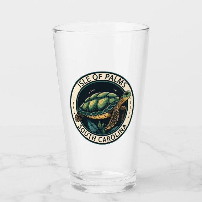 Isle of Palms South Carolina Turtle Badge Glass (Front)