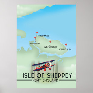 isle of Sheppey Kent England travel poster