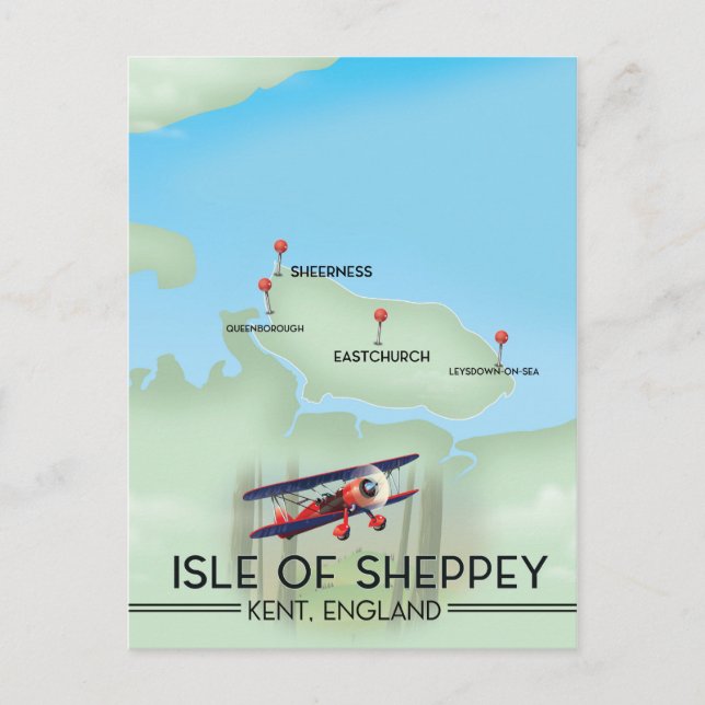 isle of Sheppey Kent England travel poster Postcard (Front)