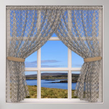 Isle of Skye (Scotland) Fake Window View with Lace