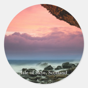 Isle of Skye, Scotland labelled, Classic Round Sticker
