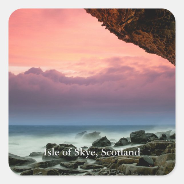 Isle of Skye, Scotland labelled, Square Sticker (Front)