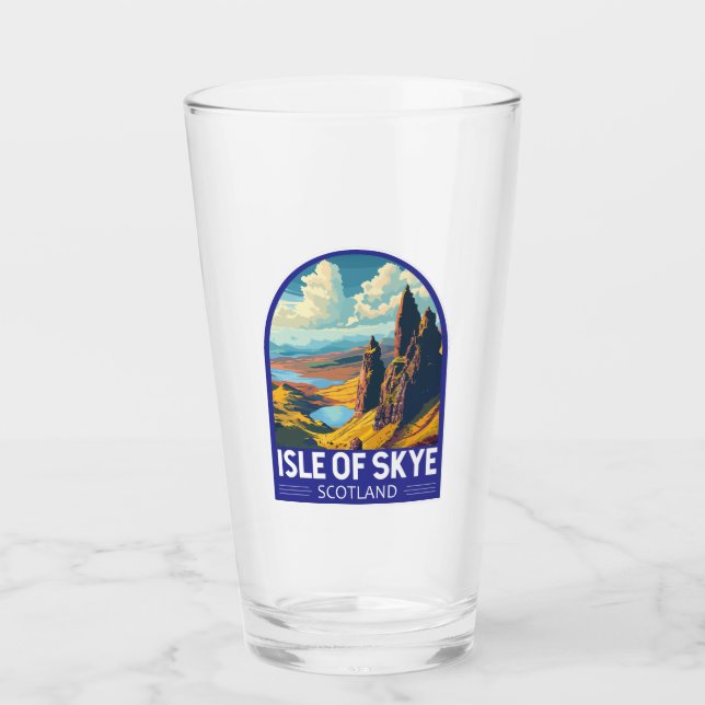 Isle of Skye Scotland Travel Art Vintage Glass (Front)