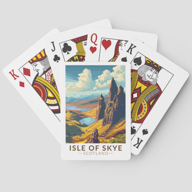 Isle of Skye Scotland Travel Art Vintage Playing Cards (Back)