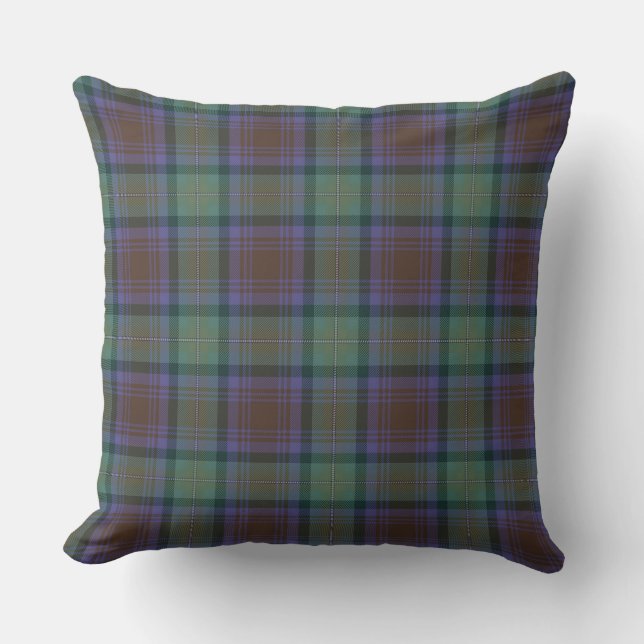 Isle Of Skye Tartan Plaid Green Black Pattern Cushion (Front)
