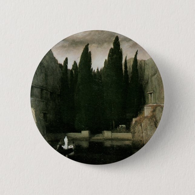 Isle of the Dead by Arnold Bocklin, Symbolism Art 6 Cm Round Badge (Front)