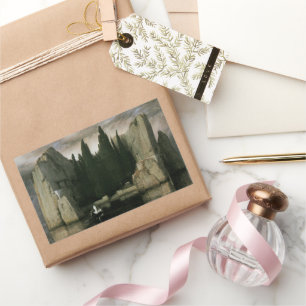 Isle of the Dead by Arnold Bocklin, Symbolism Art Rectangular Sticker