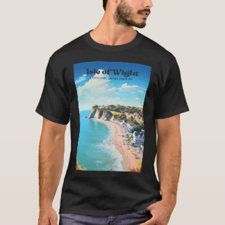 Isle Of Wight England Coastal Travel Illustration  T-Shirt
