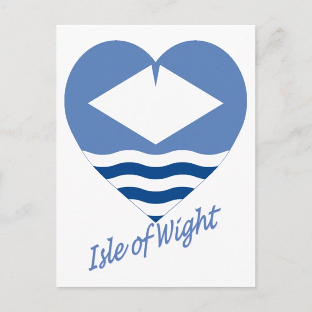 Isle of Wight Flag Heart with Name Postcard (Front)