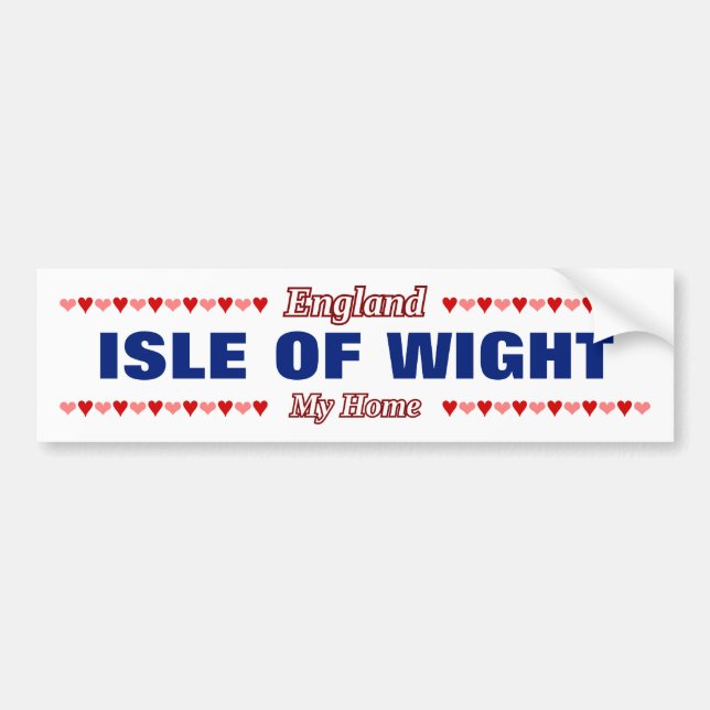 ISLE OF WIGHT - My Home - England; Hearts Bumper Sticker (Front)