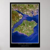 Isle Of Wight Satellite Poster Map