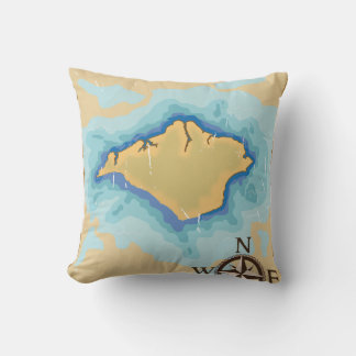 Isle of Wight Treasure map travel poster Cushion