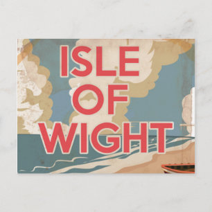 Isle of Wight Vintage locomotive Travel Poster Postcard