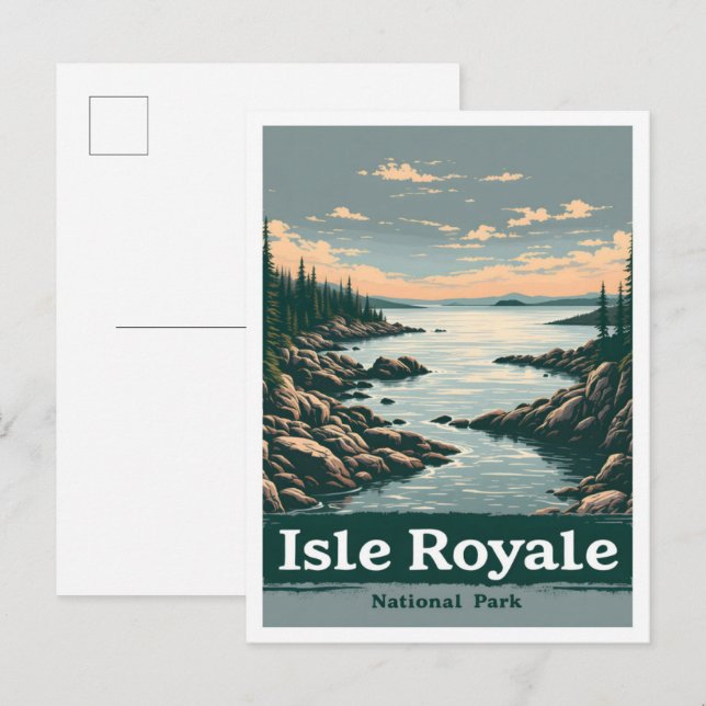 Isle Royal National Park Michigan USA Travel Postcard (Front/Back)