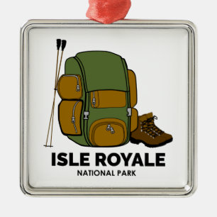 Isle Royale National Park Backpack Metal Tree Decoration