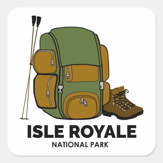 Isle Royale National Park Backpack Square Sticker (Front)