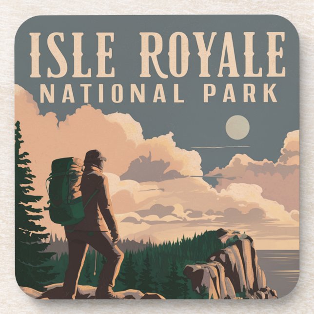 Isle Royale National Park Backpacking Travel Art Coaster (Front)