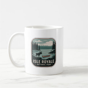Isle Royale National Park Canoe Badge Coffee Mug
