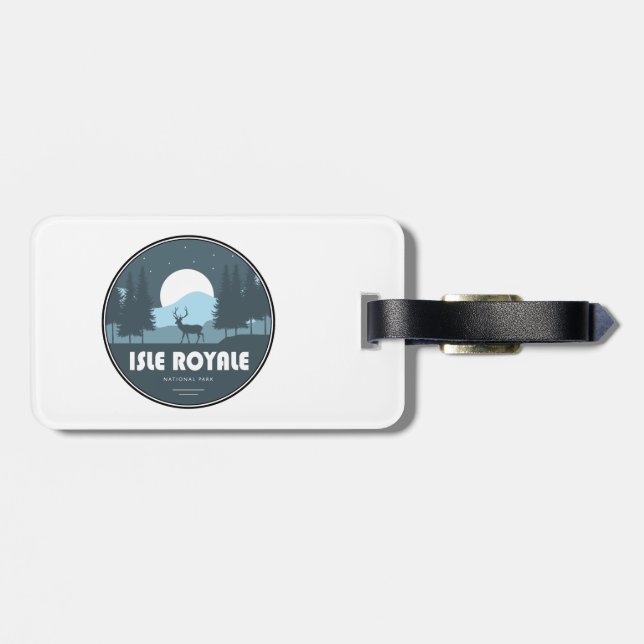 Isle Royale National Park Deer Luggage Tag (Back Horizontal)