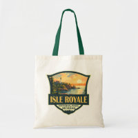 Isle Royale National Park Illustration Retro Badge