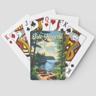 Isle Royale National Park Illustration Travel Art Playing Cards