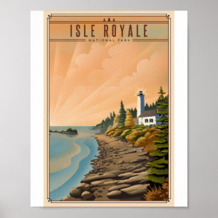 Isle Royale National Park Litho Artwork Poster