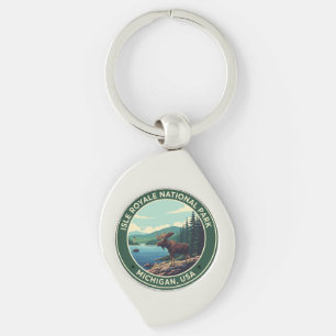 Isle Royale National Park Michigan Keychain Cust