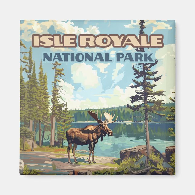 Isle Royale National Park Michigan Lake Magnet (Front)