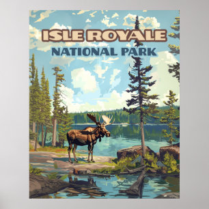 Isle Royale National Park Michigan Lake Poster