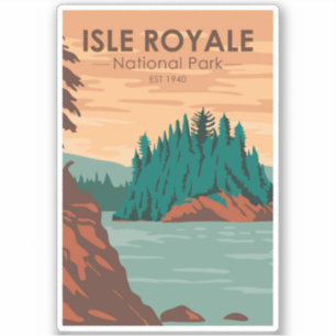 Isle Royale National Park Michigan Retro