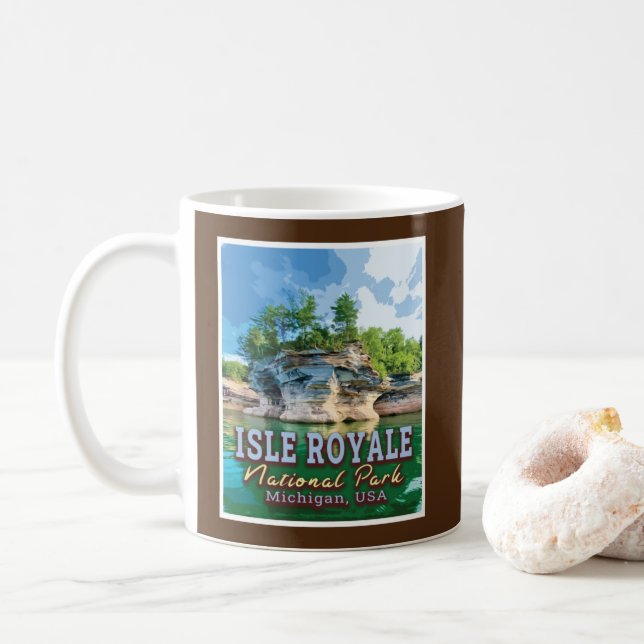 ISLE ROYALE NATIONAL PARK - MICHIGAN UNITED STATES COFFEE MUG (With Donut)