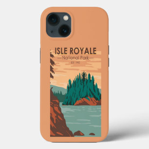 Isle Royale National Park Michigan Vintage iPhone 13 Case