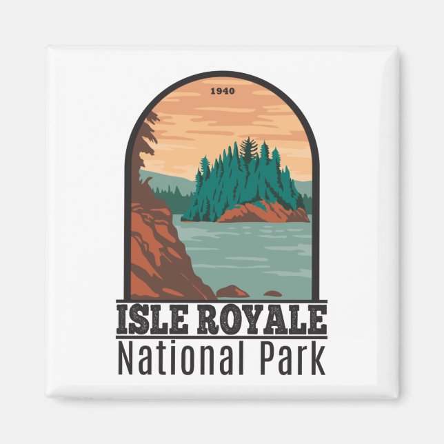 Isle Royale National Park Michigan Vintage  Magnet (Front)