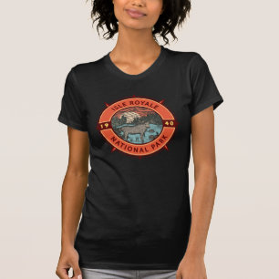 Isle Royale National Park Moose Retro Compass T-Shirt