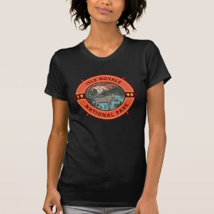 Isle Royale National Park Moose Retro Compass T-Shirt