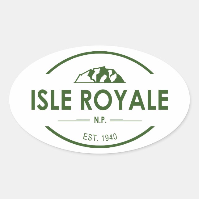 Isle Royale National Park Oval Sticker (Front)