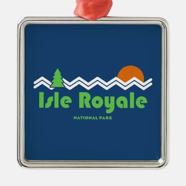 Isle Royale National Park Retro Metal Tree Decoration (Front)