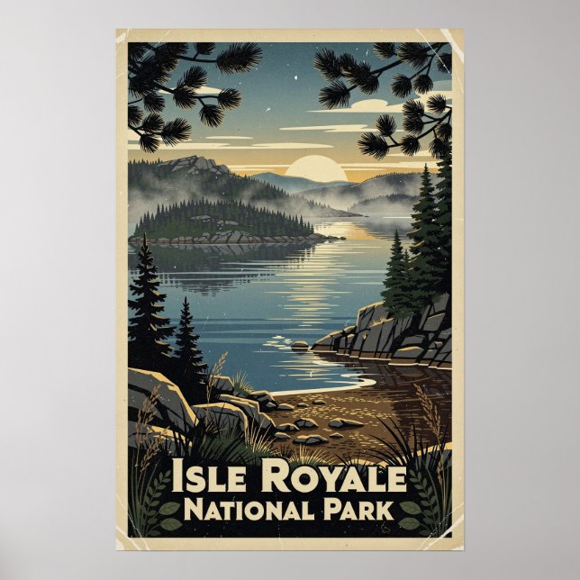 Isle Royale National Park Retro Poster (Front)