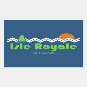 Isle Royale National Park Retro Rectangular Sticker