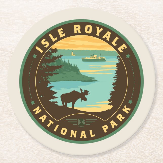 Isle Royale National Park Round Paper Coaster (Front)