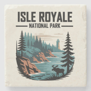 Isle Royale National Park Scenic Wilderness Stone Coaster